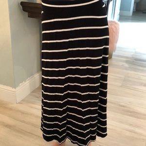 A striped maxi skirt